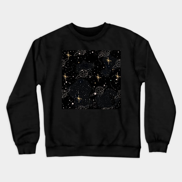 Sky full of Planets Crewneck Sweatshirt by KristinaStellar 